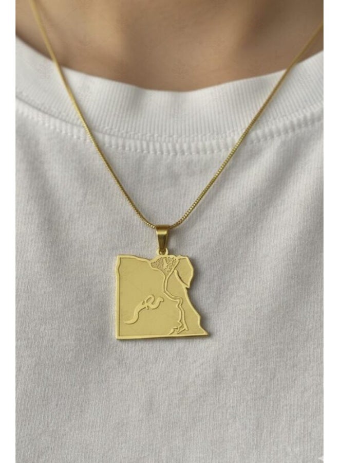 سلسله شكل خريطه مصر هدية للمغتربين ومحبي الثقافة المصرية ومضاد للصدأ - Image 2